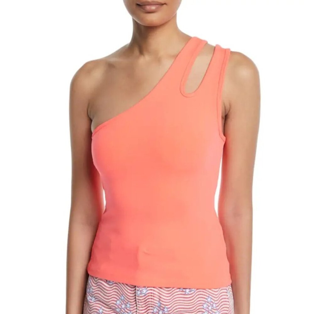 Alexander Wang Sleek Rib Asymmetric Tank Top: Size M